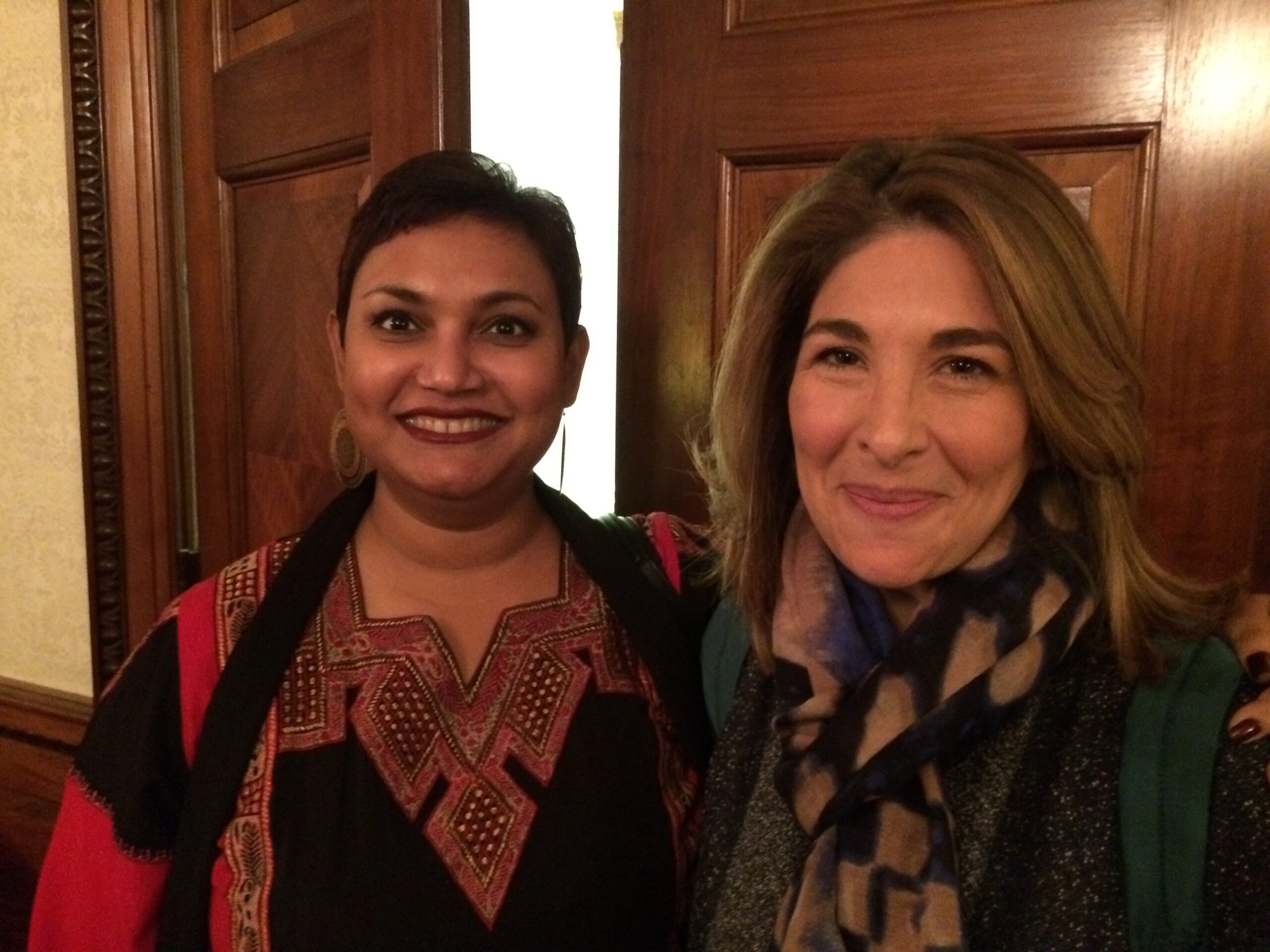 Dr. Farhana Sultana with Naomi Klein, famous author and activist, at Syracuse University, 2015
