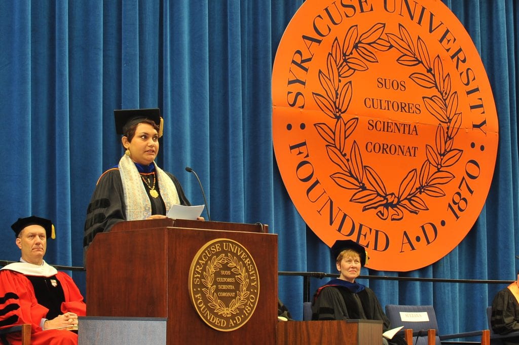 Delivering the Faculty Convocation Speech, College of Arts and Sciences, Syracuse University, 2012