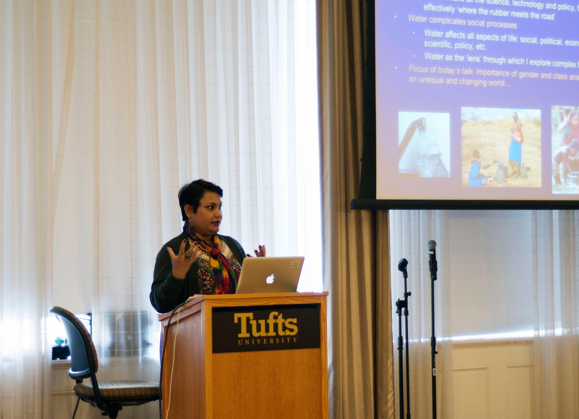 Dr. Farhana Sultana as the World Water Day speaker, Tufts University, 2014