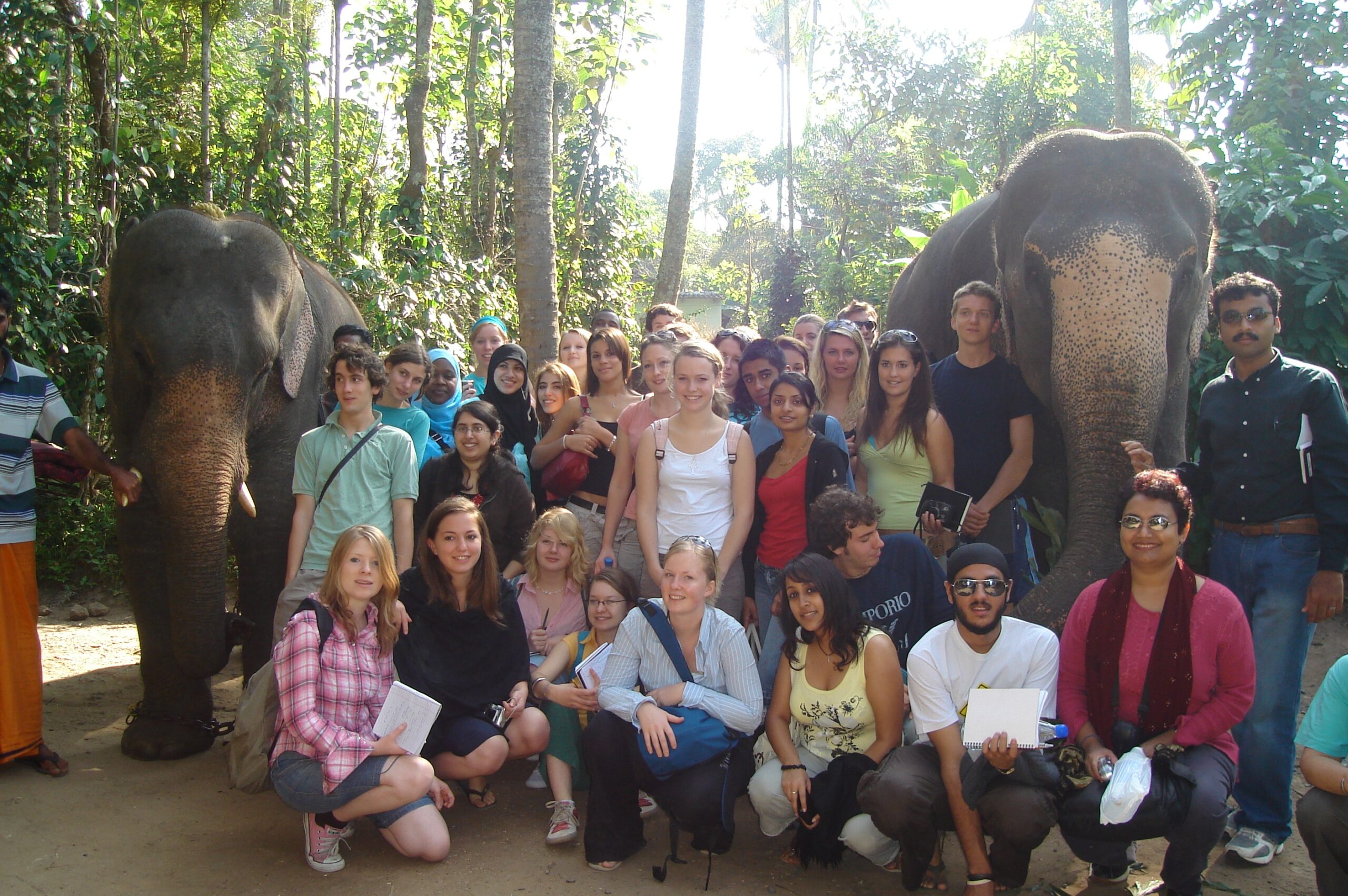 Dr. Farhana Sultana and students of King's College London on a field course, Kerala, India, 2006